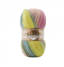 Angora Gold Batik 6792 зелено-желто-розовый*